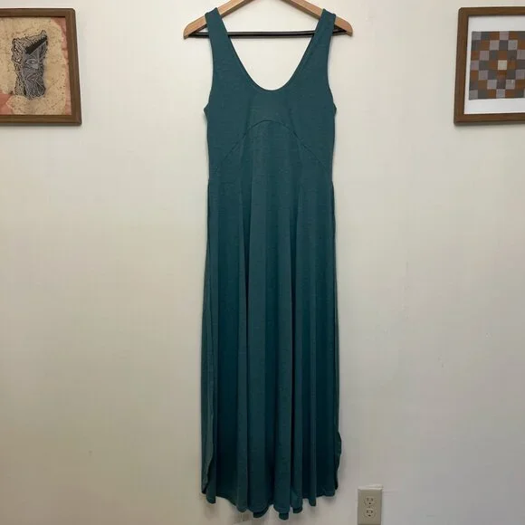 Halara U Neck Backless Split Flowy Maxi Casual Tank Dress - Picture 4 of 9